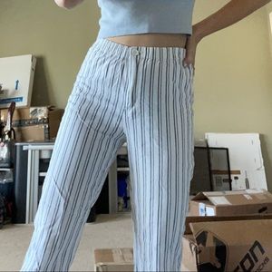 Brandy Melville Striped Tilden Pants Blue and White
